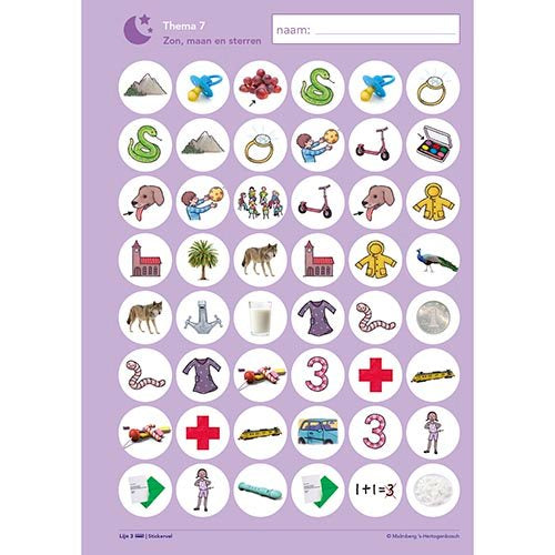 Lijn 3  Stickervellen, thema 1 tm 6 (5-voud)