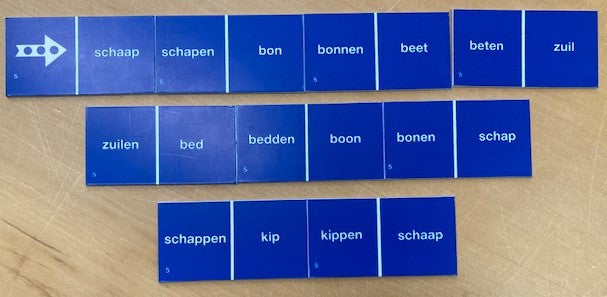 Taaldomino Meervoud Blauw 5
