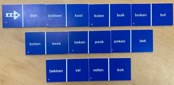 Taaldomino Meervoud Blauw 6