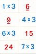 Wis en reken tafelkaartjes 3, 4, 5 en 10