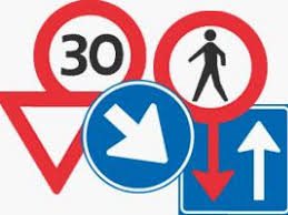 Verkeersborden in kist (zie omschrijving)