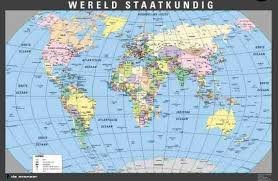Klassikale kaart De Wereld Staatkundig (zie omschrijving)