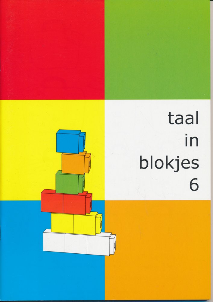 Taal in Blokjes werkschrift 6 zwart/witte versie (per stuk)